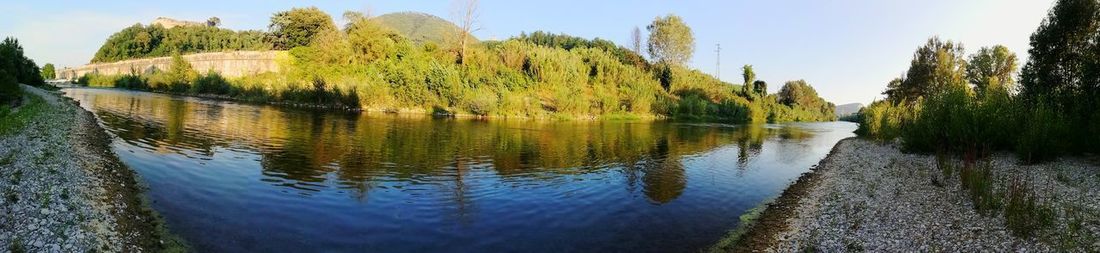 Panoramic view of lake against sky