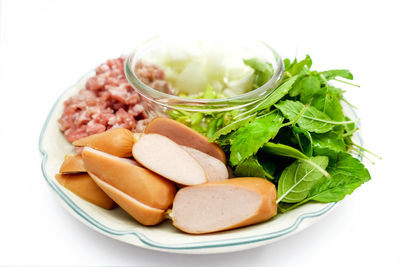 Close-up of food against white background