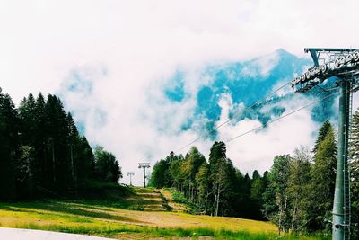 Scenic view of field against cloudy sky