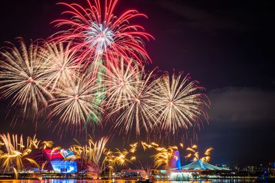 Low angle view of firework display