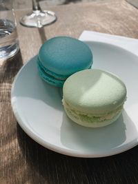 Close-up of dessert in plate on table