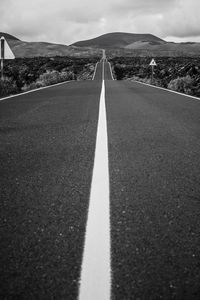 Empty road amidst landscape