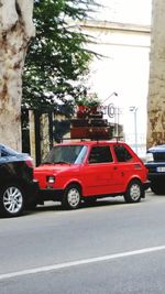 Cars parked on street