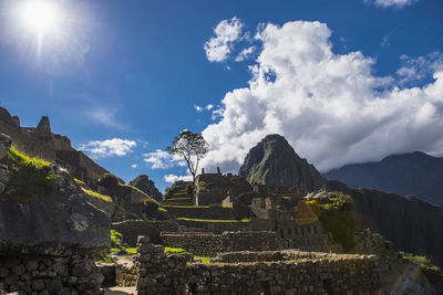 Elevated view of inca ruins, machu picchu, cusco, peru, south america
