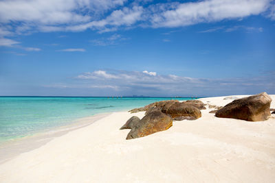 Scenic view of beach against sky