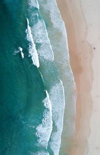 Aerial view of sea waves
