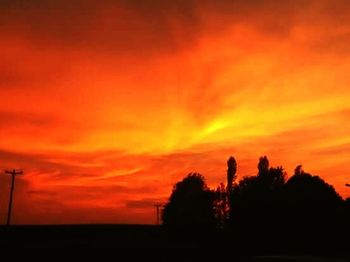 Silhouette of trees against sky at sunset