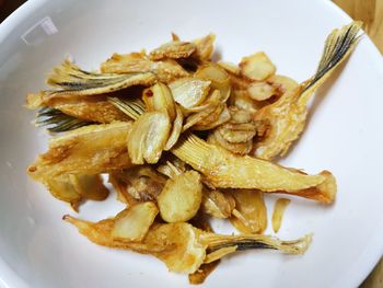 High angle view of meal served in plate