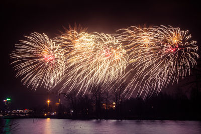 A beautiful fireworks in riga in new years celebration