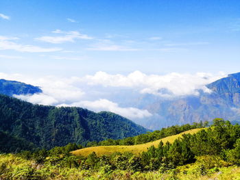 Scenic view of mountains against sky