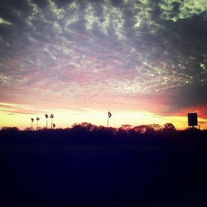 Silhouette of landscape at sunset