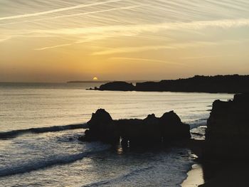 View of sea at sunset