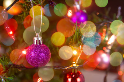 Close-up of christmas decorations