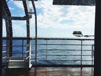 Full frame shot of wet window during rainy season