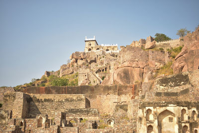 Golconda fort old historical in india area background stock photograph