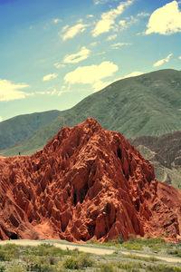 Scenic view of rocky mountains against sky