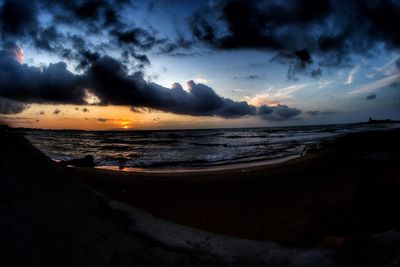 Scenic view of sea during sunset