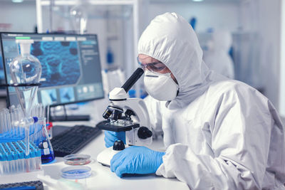 Female scientist working in laboratory