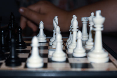 Close-up of chess pieces
