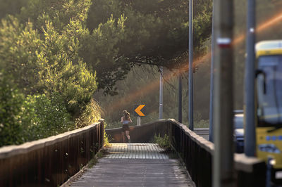 High angle view of railroad track