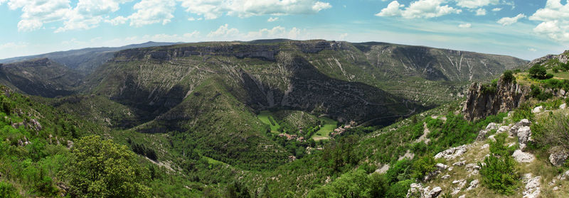 Scenic view of mountains against sky