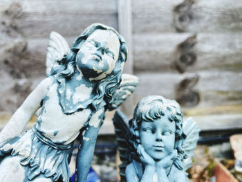 Close-up of angel statue