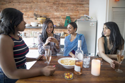 Young women at a party