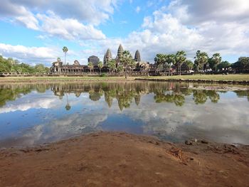 Reflection of building in lake