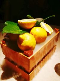 Close-up of fruits in plate