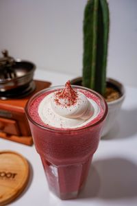 Close-up of drink on table