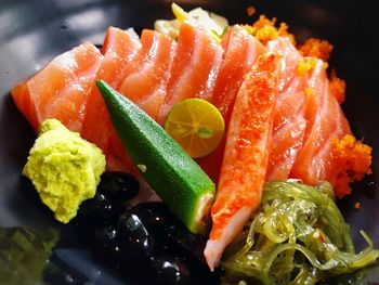 Close-up of salad served in plate