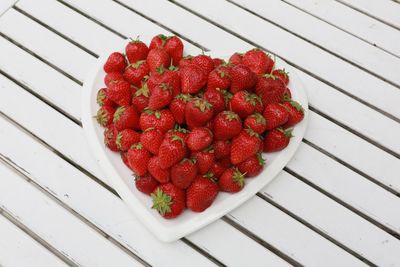 Close-up of strawberries on table
