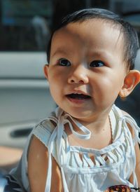 Close-up portrait of cute baby