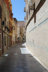 Narrow alley amidst buildings in city