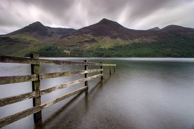 Scenic view of lake against mountains