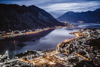 Kotor city during blue hour