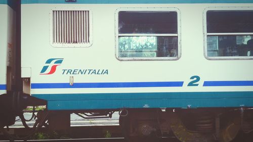 View of train on road