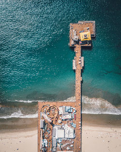 Aerial view of pier over sea