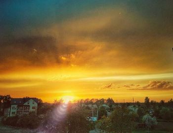 Built structure at sunset