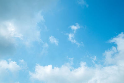 Low angle view of clouds in blue sky