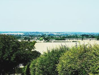 Scenic view of landscape against clear sky