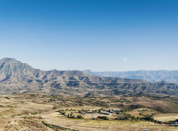 Scenic view of landscape against clear sky