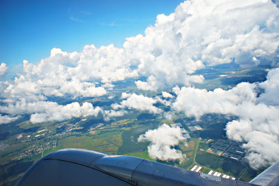 Aerial view of clouds and sky