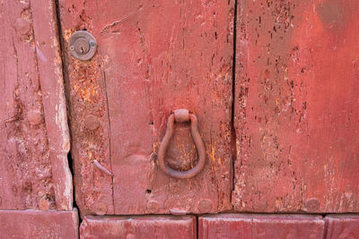 Full frame shot of the weathered door