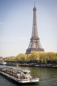 Bridge over river against clear sky