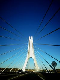 Low angle view of suspension bridge