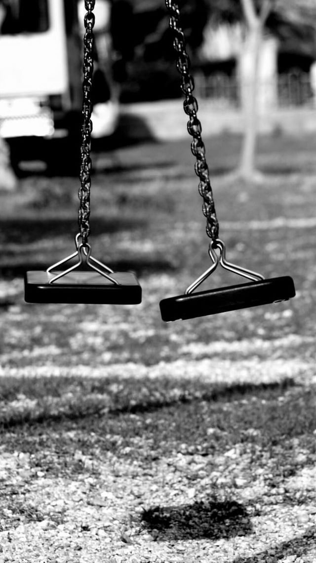 focus on foreground, close-up, selective focus, hanging, metal, day, swing, outdoors, no people, wood - material, nature, park - man made space, table, empty, metallic, sunlight, tree, wooden, protection, absence