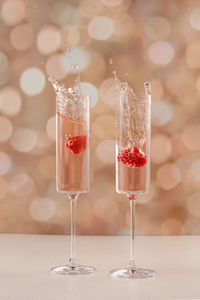 Close-up of wine glass on table