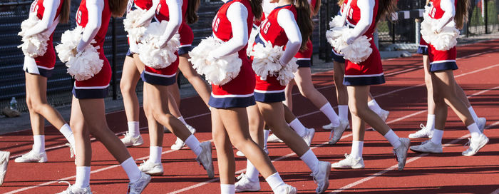 Low section of people running