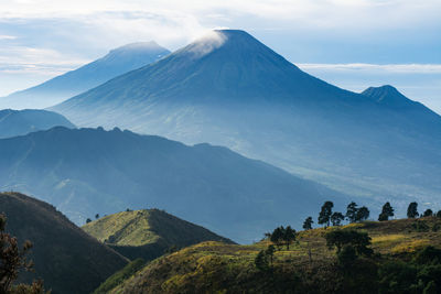 Scenic view of mountains against sky